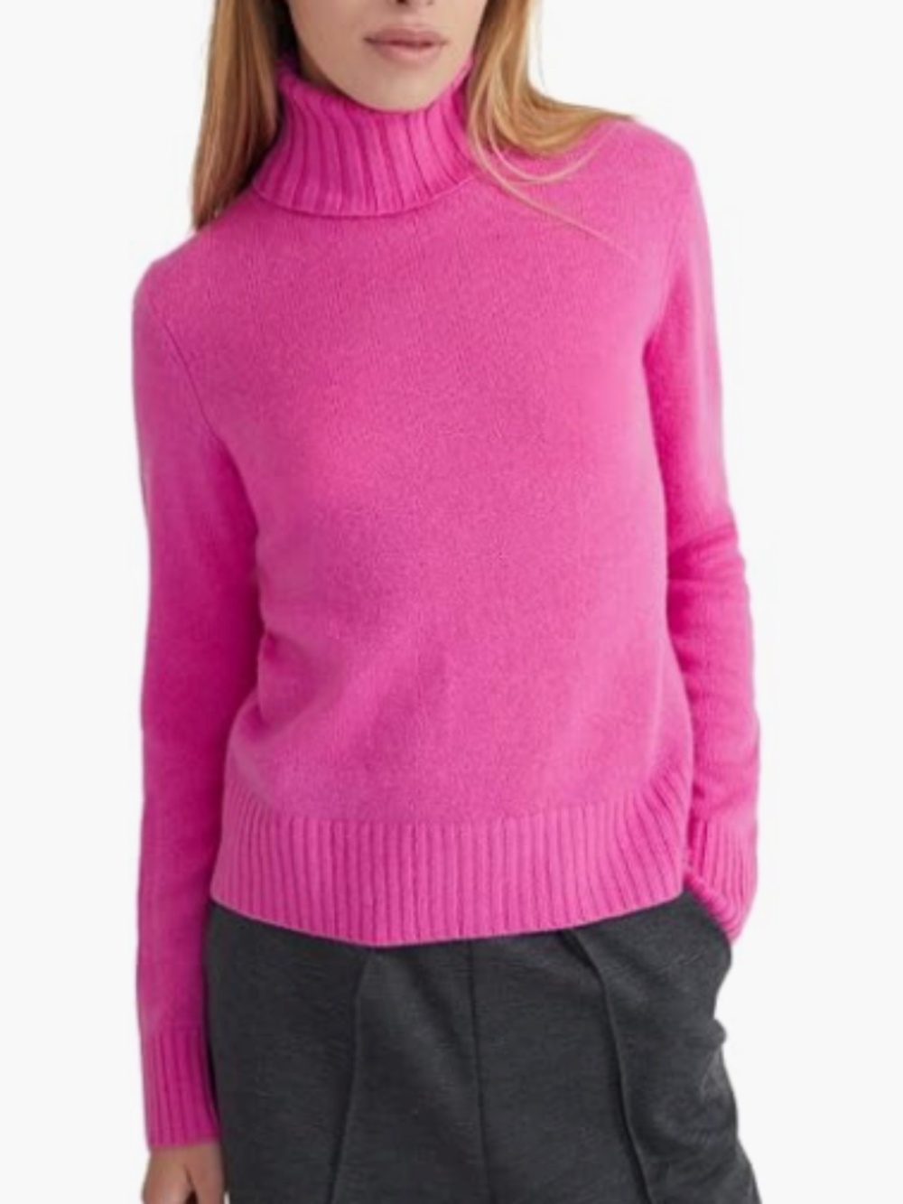 Style & Republic Women's 100% Cashmere Boxy Turtleneck Pullover Sweater